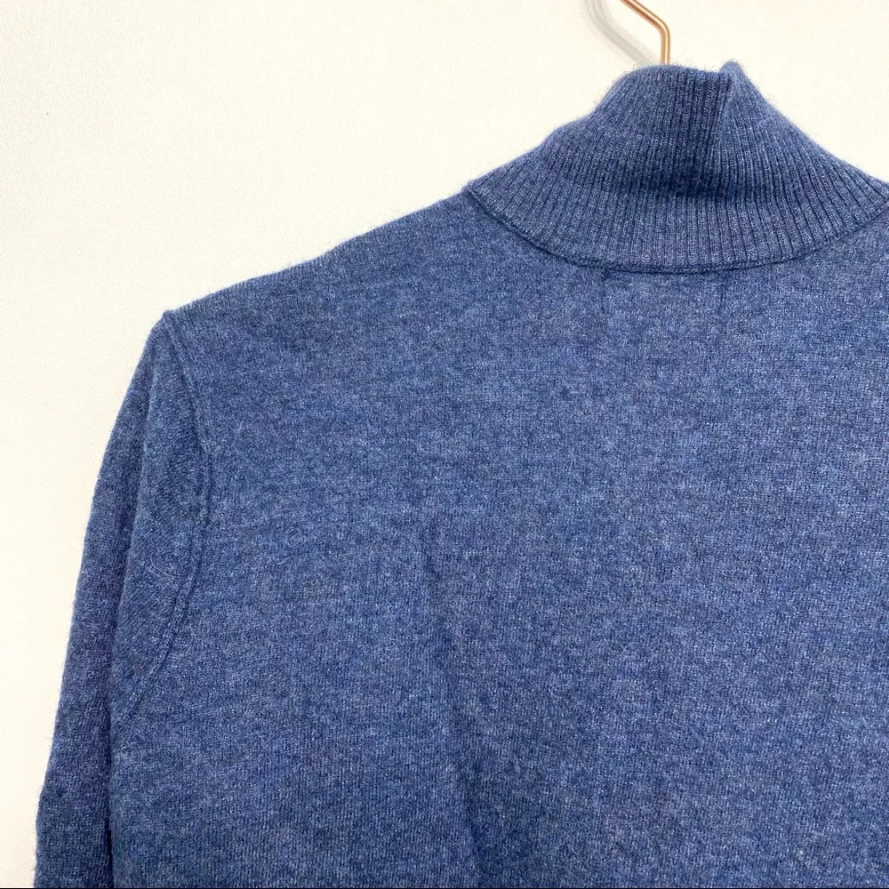 banana republic | navy merino wool ¼ zip pullover l